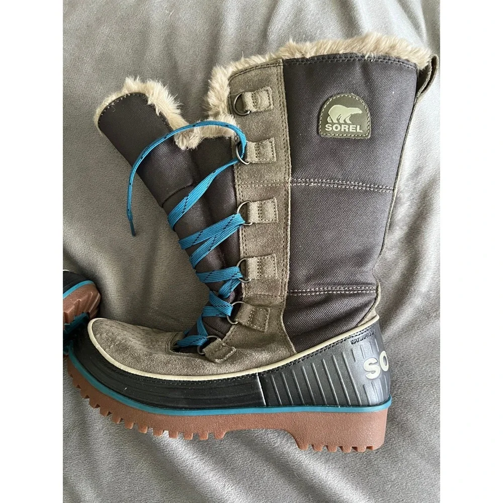 Sorel Tofino II Waterproof Winter Boots Grey Blue NL2094-213 Womens 7.5
